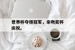 乐鱼体育-世界杯夺得冠军，亲吻奖杯庆祝。